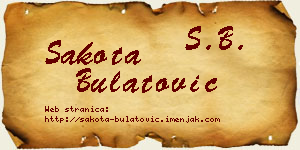 Šakota Bulatović vizit kartica